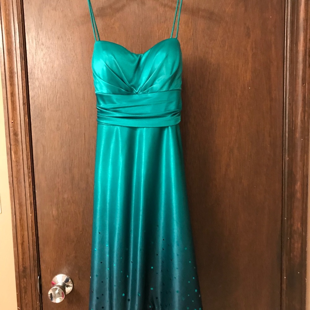 Wendye Chaitin Green Ombre Sequin Party Dress